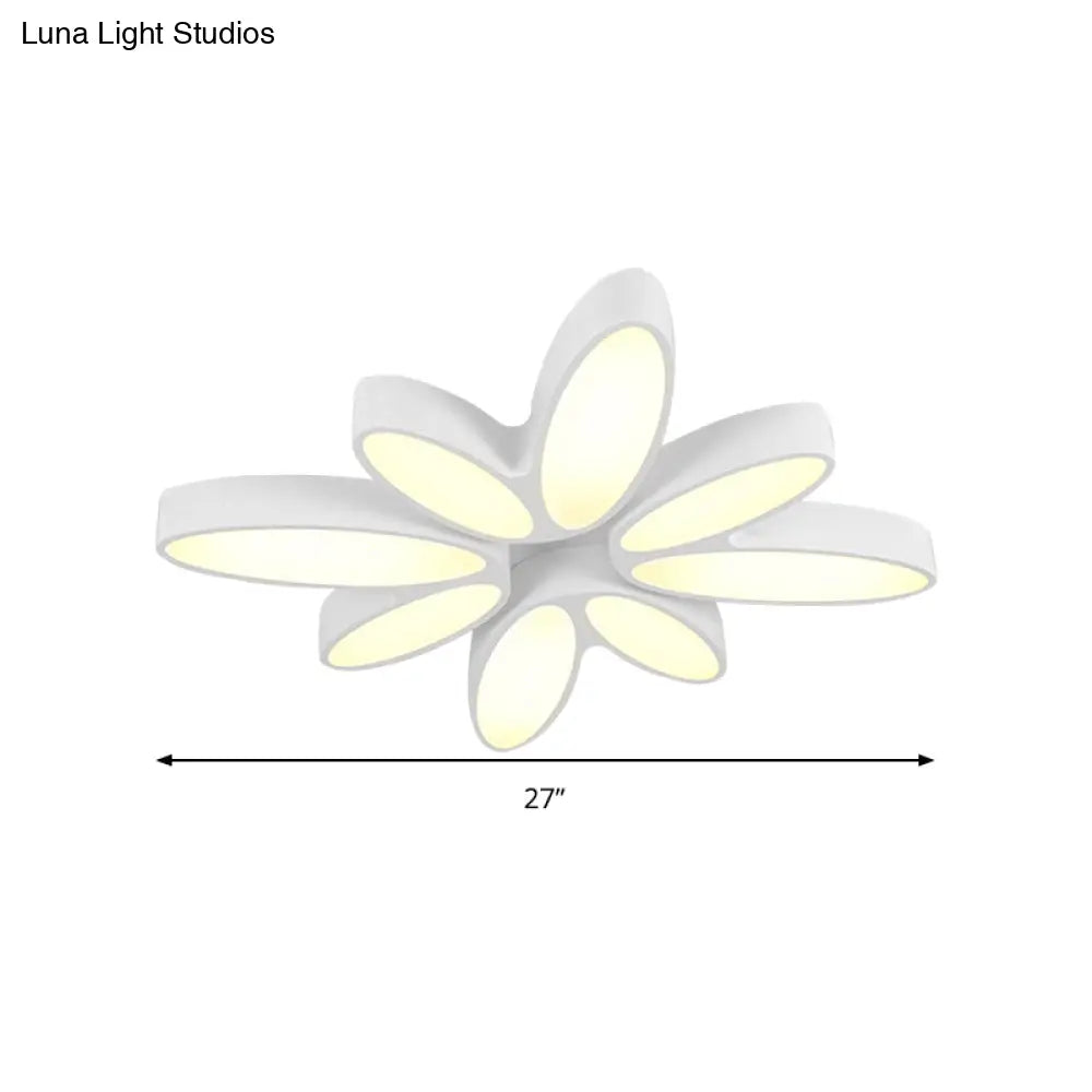 Creative Acrylic Ceiling Lamp For Child’s Bedroom - White 8 - Petal Blossom Design