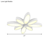 Creative Acrylic Ceiling Lamp For Child’s Bedroom - White 8 - Petal Blossom Design