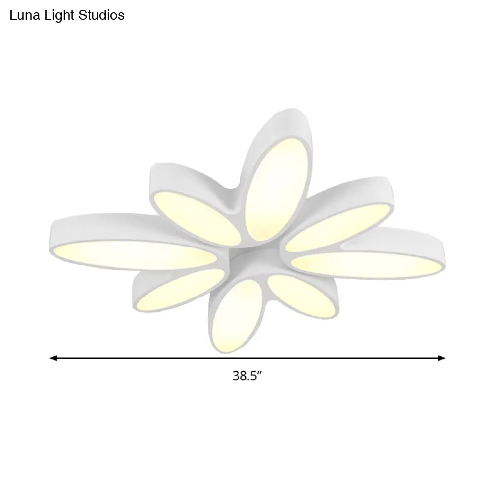 Creative Acrylic Ceiling Lamp For Child’s Bedroom - White 8 - Petal Blossom Design