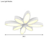 Creative Acrylic Ceiling Lamp For Child’s Bedroom - White 8 - Petal Blossom Design