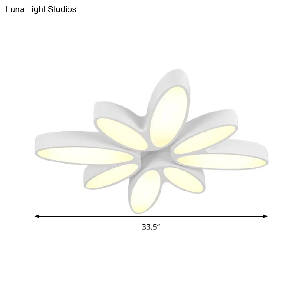 Creative Acrylic Ceiling Lamp For Child’s Bedroom - White 8 - Petal Blossom Design