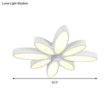 Creative Acrylic Ceiling Lamp For Child’s Bedroom - White 8 - Petal Blossom Design