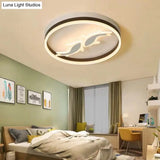 Creative Acrylic Ring Led Ceiling Light With Swimming Fish Ideal For Baby Room