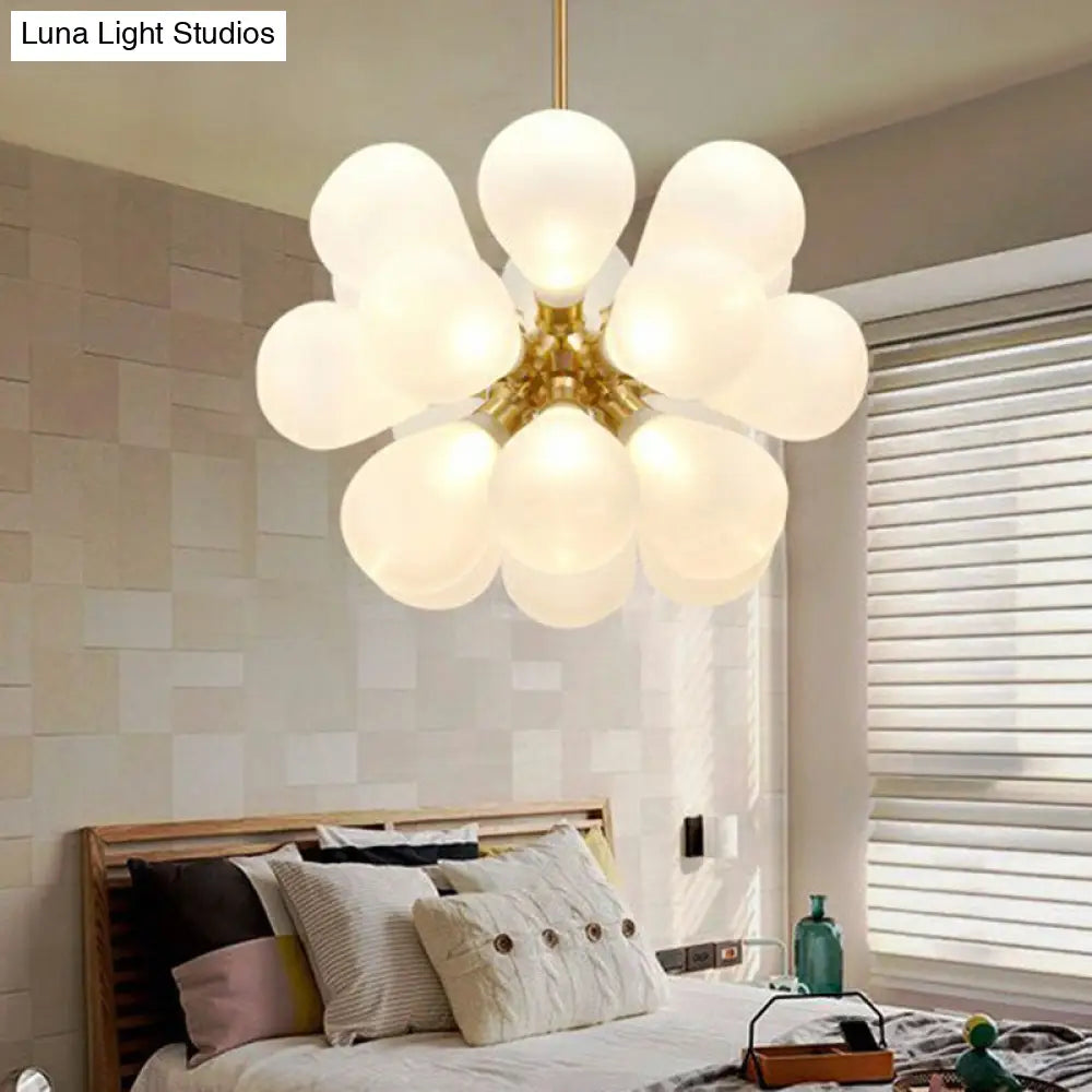 Creative Bubbles Chandelier Glass Pendant Light - 18-Bulb Gold Postmodern Design For Bedroom