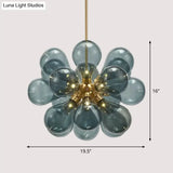 Creative Bubbles Chandelier Glass Pendant Light - 18-Bulb Gold Postmodern Design For Bedroom