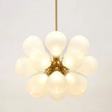 Creative Bubbles Chandelier Glass Pendant Light - 18-Bulb Gold Postmodern Design For Bedroom White