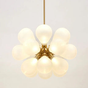 Creative Bubbles Chandelier Glass Pendant Light - 18-Bulb Gold Postmodern Design For Bedroom White