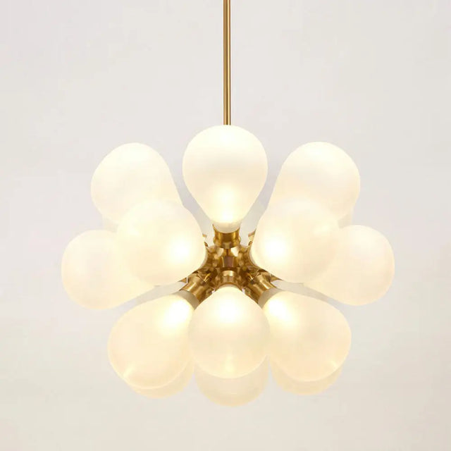 Creative Bubbles Chandelier Glass Pendant Light - 18-Bulb Gold Postmodern Design For Bedroom White