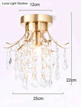 Creative European Crystal Road Lamp Copper Ceiling
