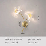 Creative Floral Decorative Gold Led Wall Lamp For Bedroom Bedside Living Room Lighting Fixture