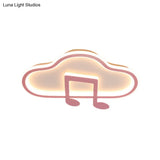 Creative Kids White/Pink Cloud Flush Light Fixture - 19.5’/23.5’ Wide Led Ceiling Lamp With