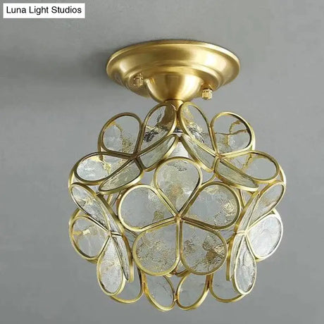 Creative Personality Flower Corridor Room Full Copper Ceiling Lamp
