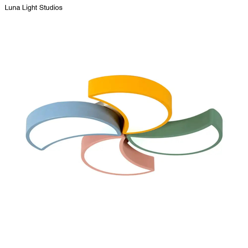 Crescent Shape Art Deco Ceiling Light Fixture: Acrylic Multi Color Flush Mount For Nursing Room