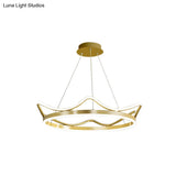 Crown Suspension Pendant Light For Kids Bedroom With Metallic Finish
