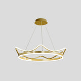Crown Suspension Pendant Light For Kids Bedroom With Metallic Finish Gold / 28.5