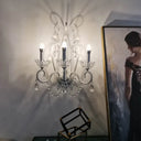 Crown Swirled Arm Crystal White Wall Mount Light - Elegant Traditional Living Room Fixture / A