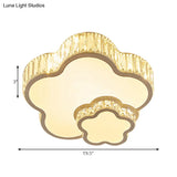 Crystal Acrylic Flower Led Flush Mount Light For Child Bedroom In White