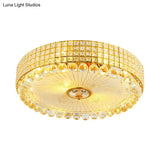 Crystal Beveled Flush Mount Led Ceiling Light In Silver/Gold 16/23.5 Inch Dia