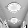 Crystal Block Led Circle Flush Mount Lamp: Sleek Chrome Design Warm/White Corridor Ceiling Lighting