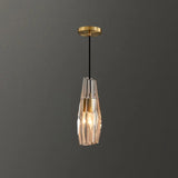 Crystal Block Pendant Light - Simplicity Meets Elegance In This 1-Light Brass Ceiling Fixture /
