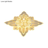 Crystal Blossom Led Ceiling Lamp With Modern Style And Clear Acrylic Petals - Ideal For Foyers