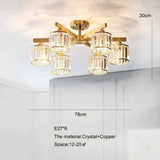 Crystal Ceiling Lights Bedroom Modern Design Copper Lamp Dining Room Led Kitchen Lustre Living