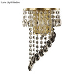 Crystal Chain Wall Mounted Light Fixture - Minimalist Brass Corridor Sconce