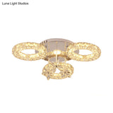 Crystal Chrome Semi Mount Lighting - Circular Led Close To Ceiling Light