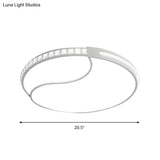 Crystal Circular Flush Mount Led Ceiling Light Fixture - 16.5’/20.5’/24.5’ Wide Contemporary