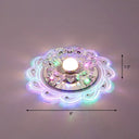 Crystal Clear Led Flush Mount Ceiling Light For Foyer - Blossom Simplicity / Multi Color