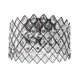 Crystal-Decorated Metal Semi Flush Light: Contemporary Indoor Ceiling Lighting In Black 3/5 Lights
