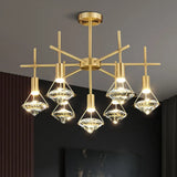 Crystal Diamond Island Pendant Light With Led And Modern Gold Finish 7 / Round