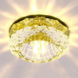 Crystal Floral Flush Mount Ceiling Fixture Gold / White