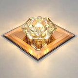 Crystal Gem Led Ceiling Light For Foyers And Hallways - Simple Stylish Flush Mount Tan / 7’ Warm
