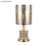 Crystal Gold Nightstand Lamp With Flower/Tree Detail Ideal For Bedroom Traditional Design