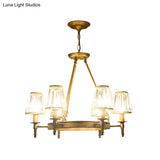 Crystal Hanging Lamp Kit With Conic Metal Ring Design For Living Room Chandelier Lighting