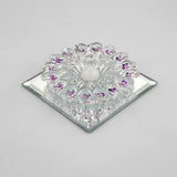 Crystal Led Flush Ceiling Light Fixture - Modern Entryway Clear / Third Gear Square Plate