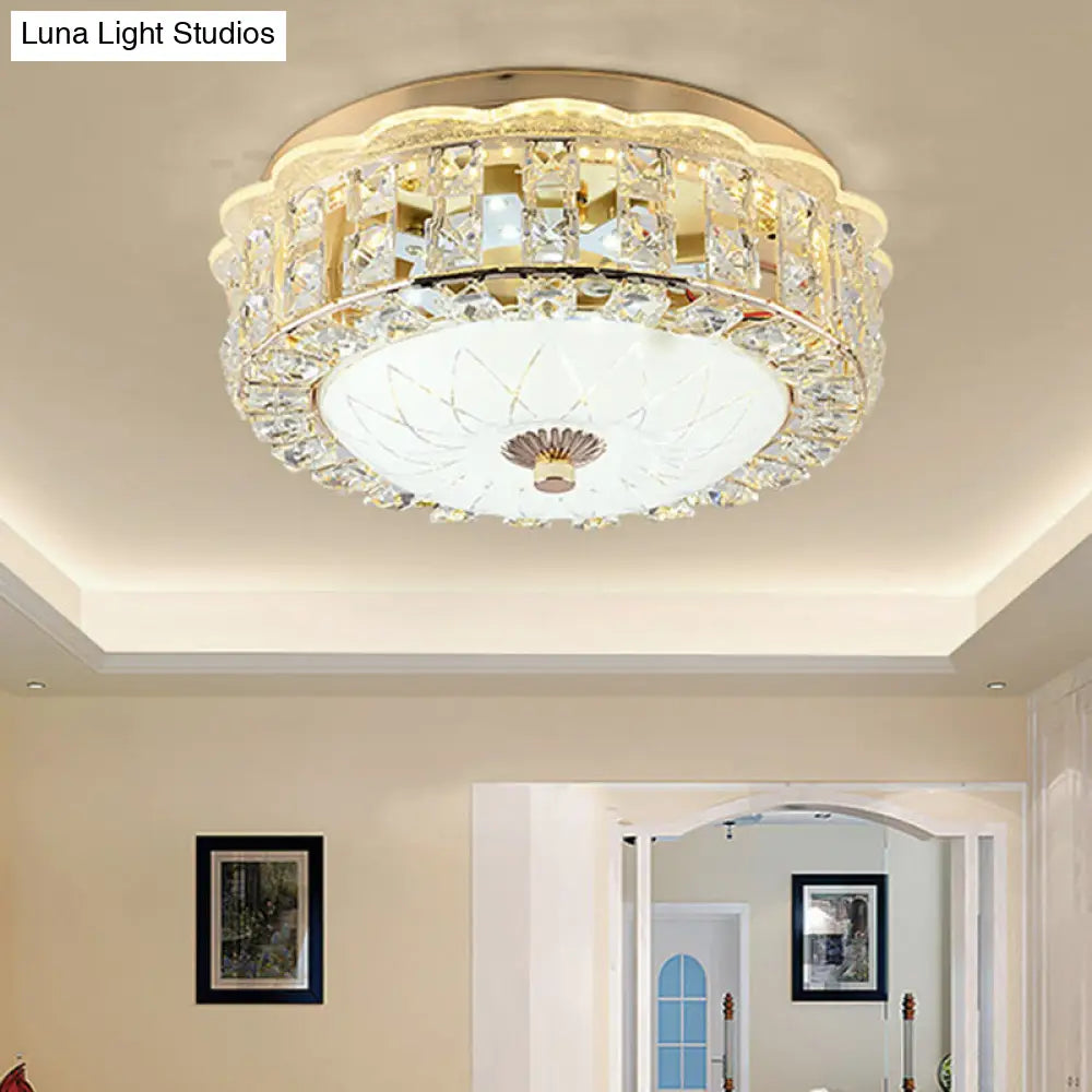 Crystal Led Flush Mount Ceiling Light For Modern Bedroom Décor