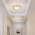 Crystal Led Flush Mount Ceiling Light - Modern Geometric Design For Hallways Clear / Round