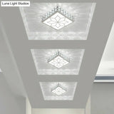 Crystal Led Flush Mount Ceiling Light - Modern Square Design
