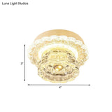 Crystal Led Flush Mount Ceiling Light: Simple Dome Recessed Lighting For Corridor