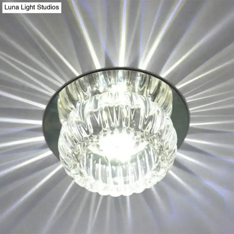 Crystal Led Mini Donut Ceiling Light: Modern Semi Flush Mounted Lamp (Warm/White/Multi Color)