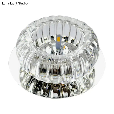 Crystal Led Mini Donut Ceiling Light: Modern Semi Flush Mounted Lamp (Warm/White/Multi Color)