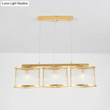 Crystal Rod Island Light - Postmodern Gold Oval Pendant For Dining Room