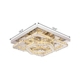 Crystal Shade Led Ceiling Light For Sleeping Room In Warm/White With Chrome Finish