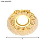 Crystal Shade Nordic Led Ceiling Light With Peacock Tail Blossom Flush Mount