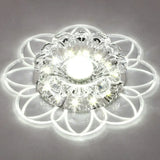 Crystal Simplicity Led Flush Mount Ceiling Light With Flower Corridor Design Clear / 3W White