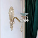 Crystal Wall Mount Candle Light Fixture In Elegant Gold Finish 1 /