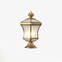 Curved Bronze Lantern Post Light With Minimalistic Design 3-Bulb Frosted Glass Ideal For Landscape