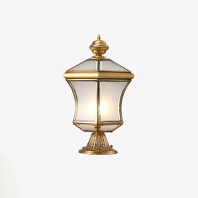 Curved Bronze Lantern Post Light With Minimalistic Design 3-Bulb Frosted Glass Ideal For Landscape